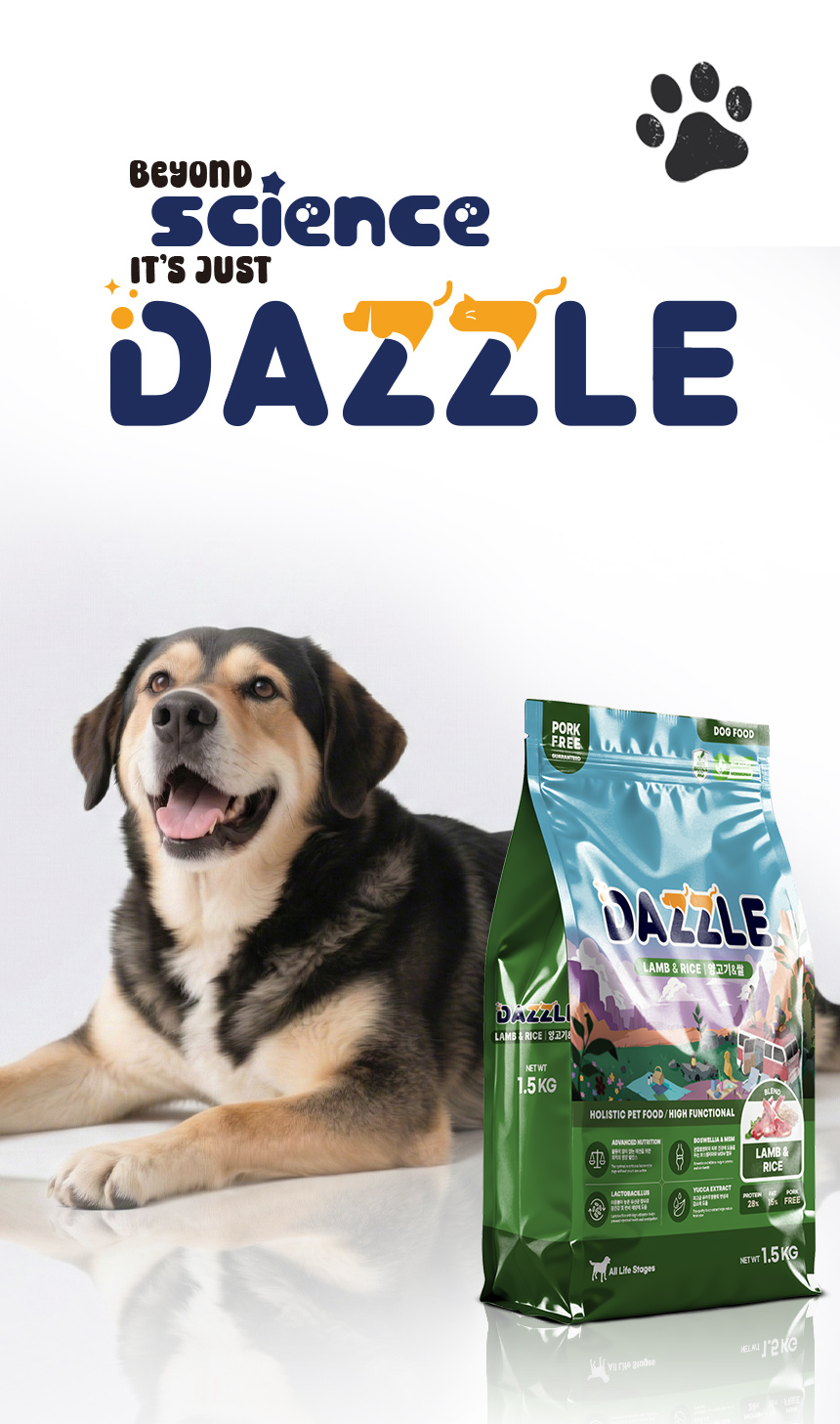 DAZZLE Lamb & Rice Dog Food - 100% Best Korean Quality