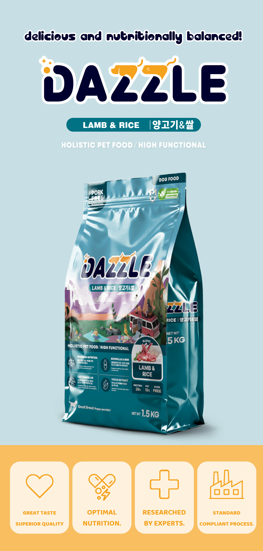 DAZZLE Small Breed Dog Food 100% Best Korean Quality