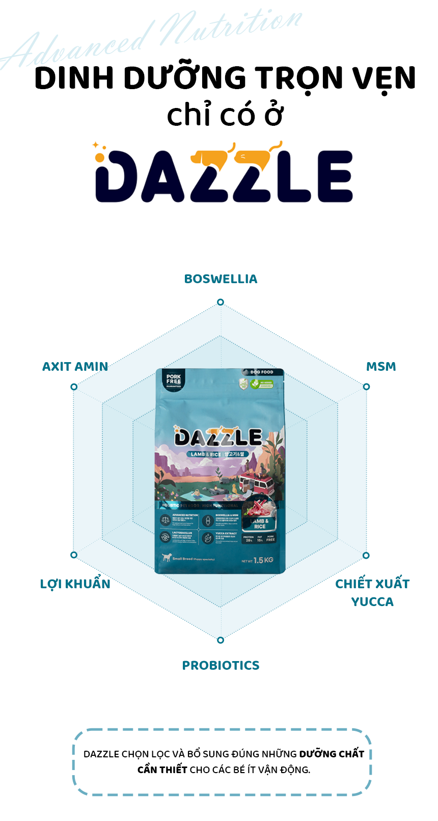 Hạt DAZZLE cho chó vị cừu
