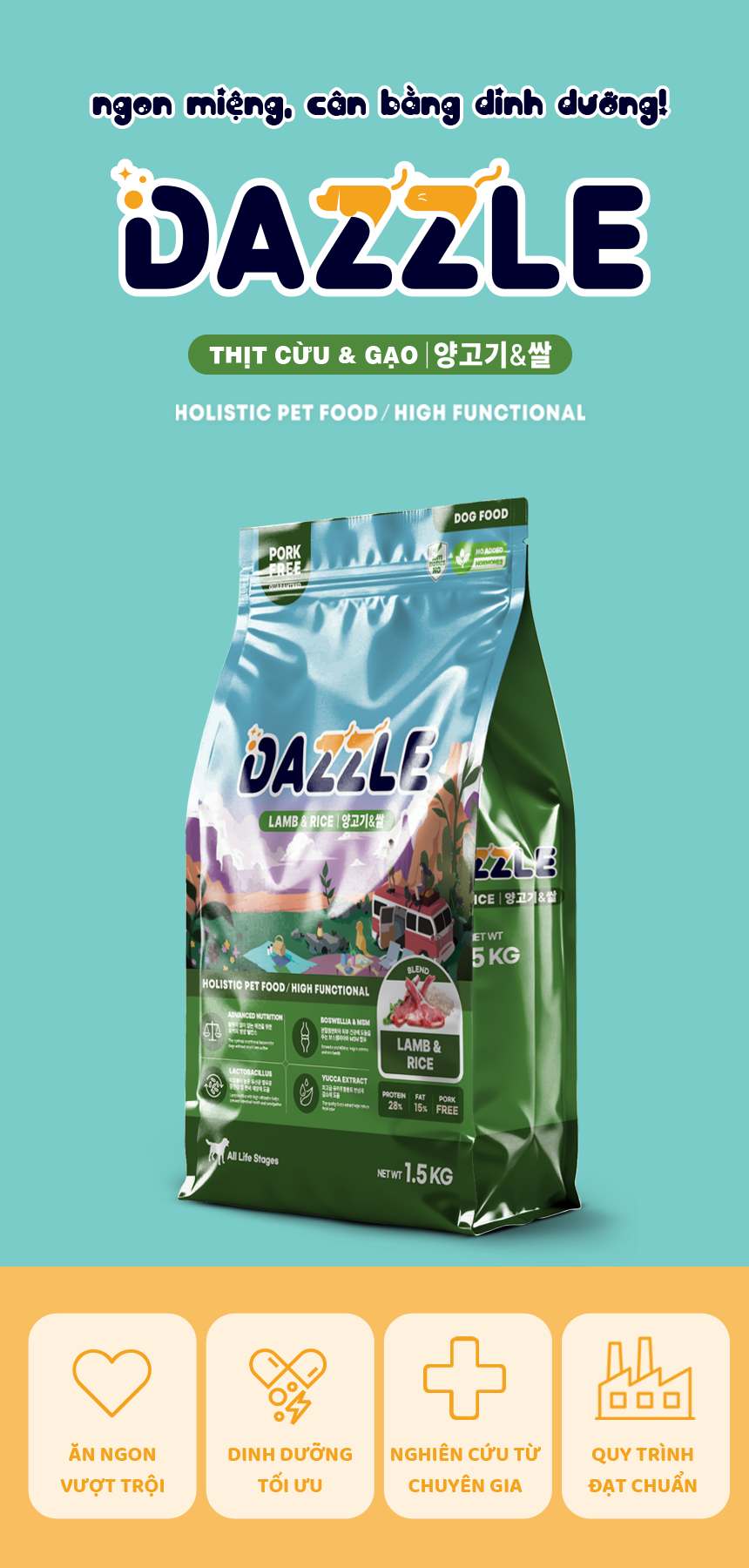 DAZZLE Vị Cừu & Gạo 100% Best Korean Quality