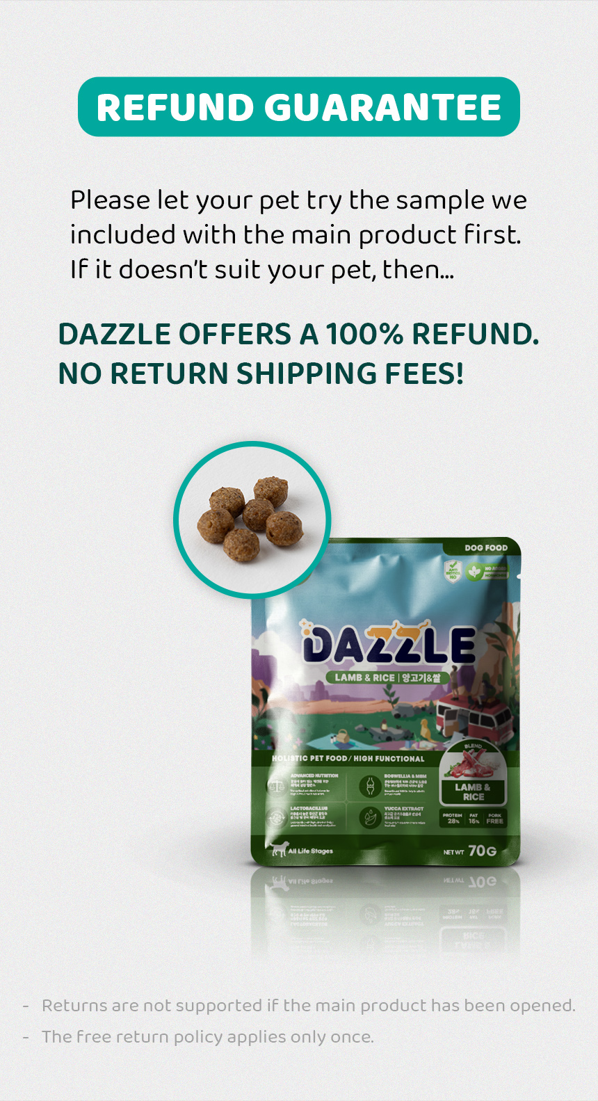 DAZZLE Lamb & Rice Dog Food - 100% Best Korean Quality