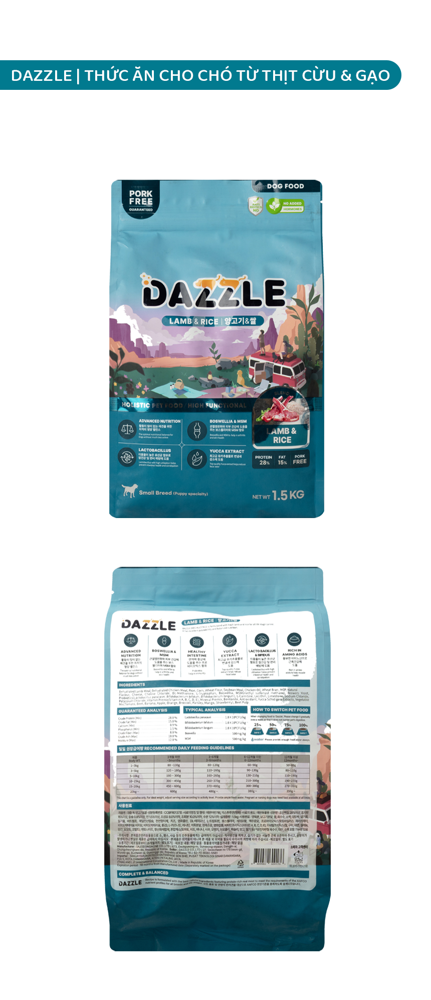 Hạt DAZZLE cho chó vị cừu