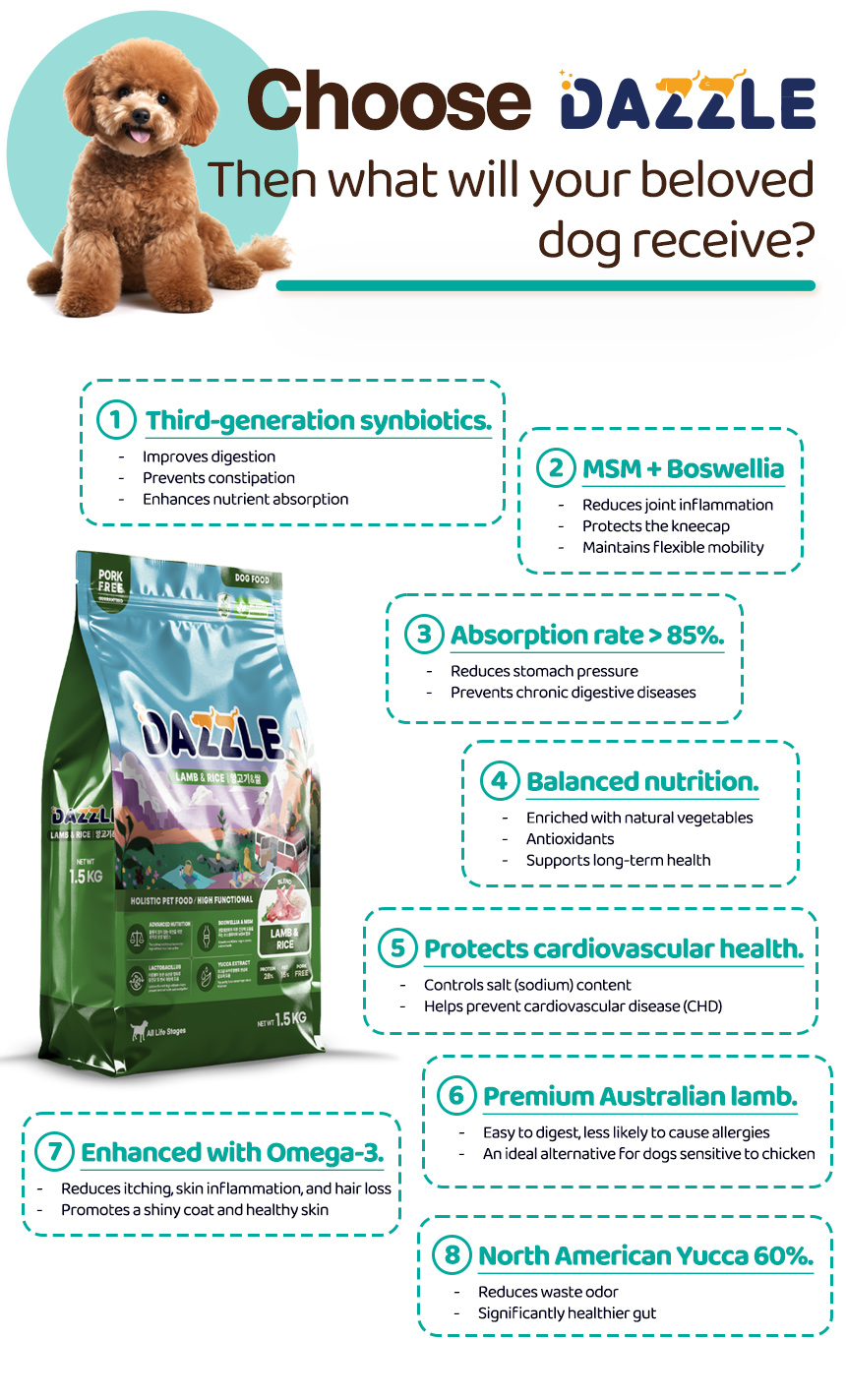 DAZZLE Lamb & Rice Dog Food - 100% Best Korean Quality